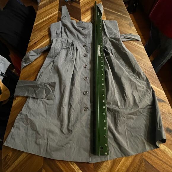 Theory Kantarai Dress Button Down Belted Sleeveless Gray‎ Size 10 Pockets NEW - Picture 7 of 9